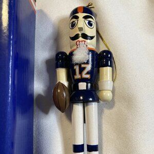 Vintage Wood Denver Broncos Nutcracker Tree Ornament.